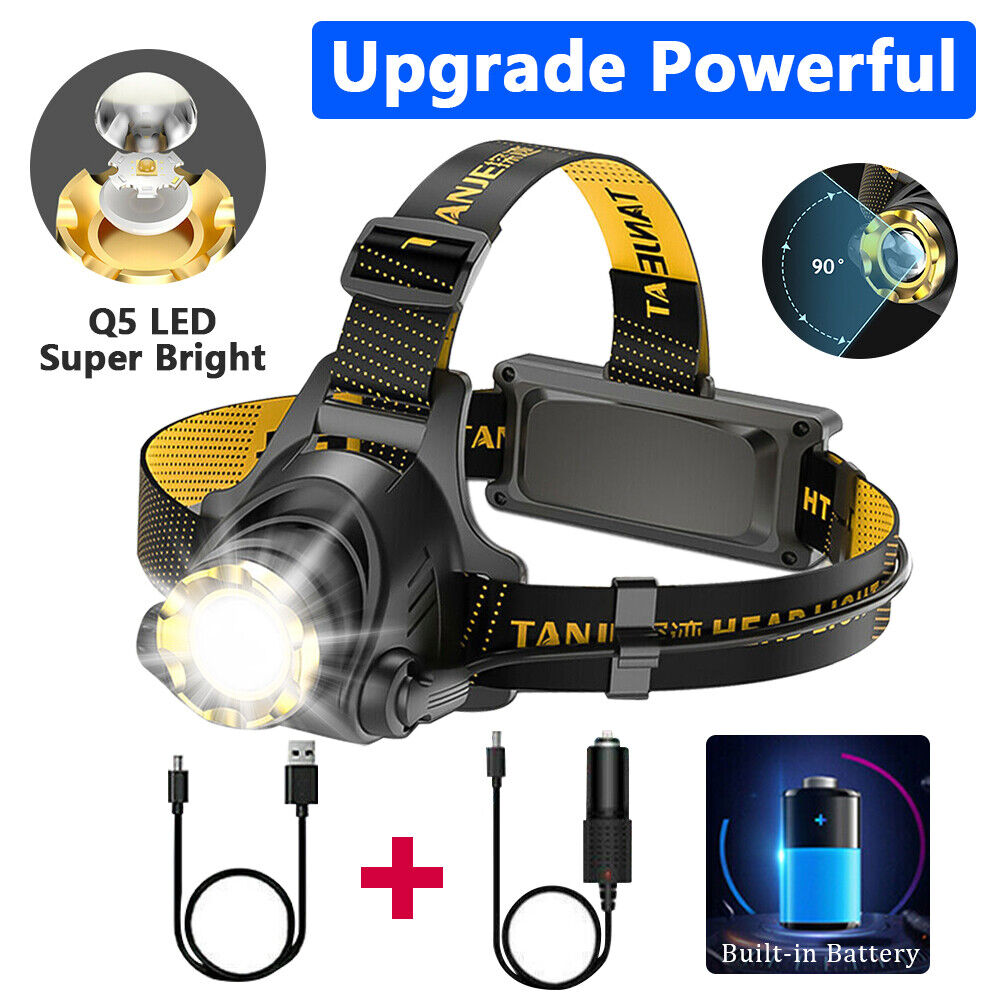 LED Headlamp Rechargeable Head Torch Zoom Headlight Lamp Powerful Flashlight Fishling Driving Camping Light With 3...