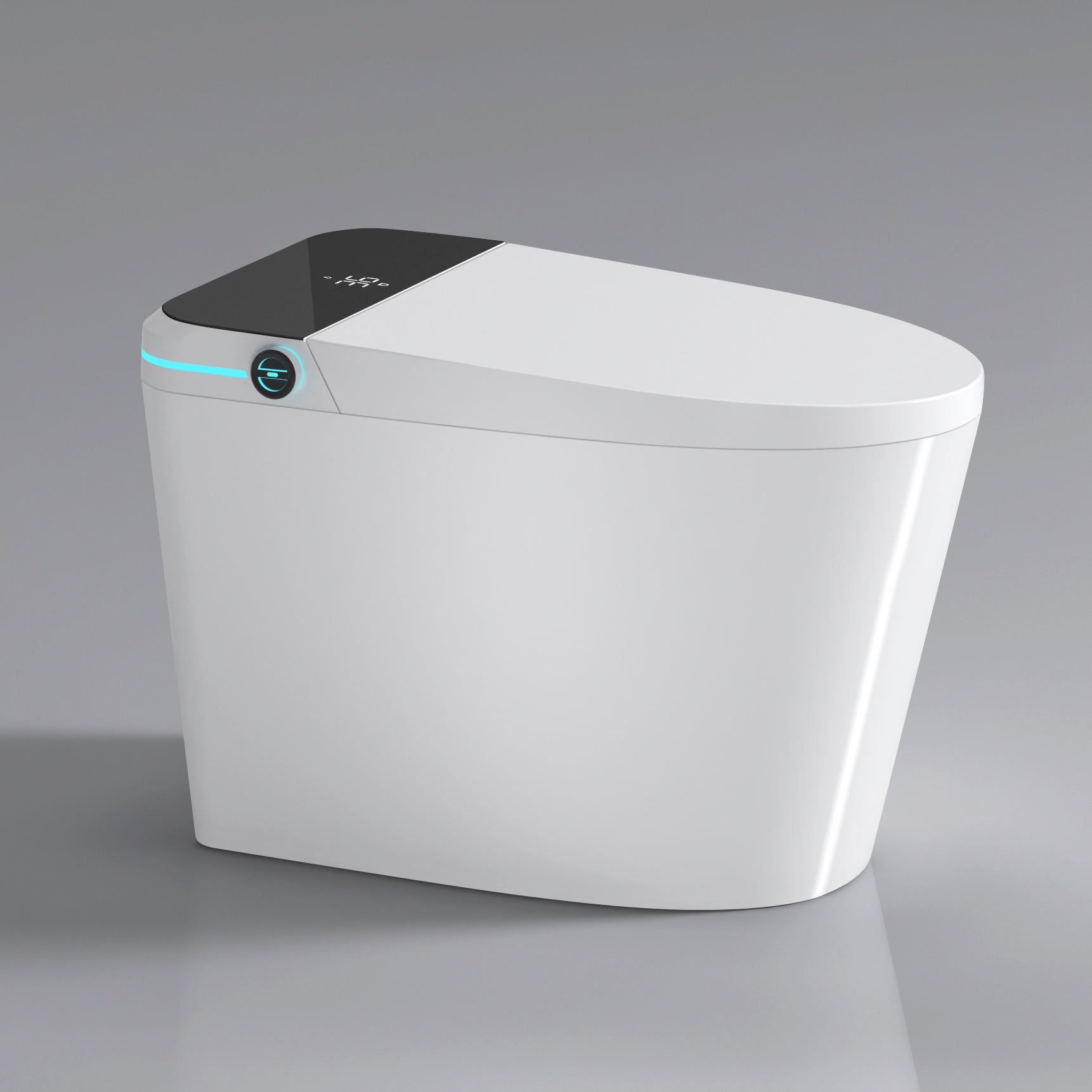 Modern Smart Toilet With Bidet Seat Built-in, Intelligent Toilet  Auto Open Close Seat, Foot Sensor, LED Display,Night Light, Warm Water & Dryer,White