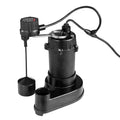 Submersible Sewage Pump, 1/3 HP, 3000 GPH Cast Iron Sewage/Effluent Pump With Automatic Float Switch, 1.5-Inch NPT Discharge, 120V, 25 Ft Lift, For Basement, Septic Tank, Residential Sump Basin