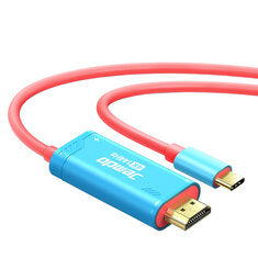 Jemdo KSNP681 Type-C to HD Cable 4K 60Hz 144Hz PD100W Fast Charging Gold Plated 2M Long Cable Portable for Switch 2