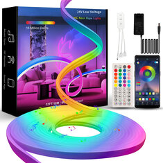 Elfeland 3M or 5M 24V LED Neon Light Strip RGBIC Music Sync IP65 Waterproof DIY