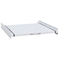 stacking frame for washing machines with extendable shelf