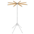 Foldable Bamboo Clothes Drying Rack With 40 Hanger Slots, Space Saving Laundry Drying Stand For Indoor Use