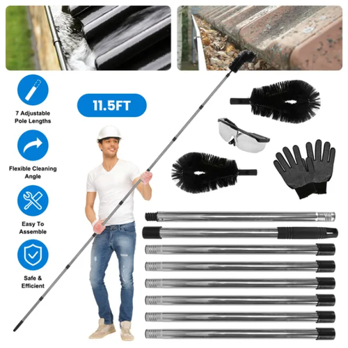 11.5FT Telescopic Handle Rainwater Ditch Cleaning Brush — kaufen online Deutschland