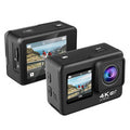 AUSEK 4K 60fps Action Camera with Dual Screen Sport Camera Anti Shake Remote Con