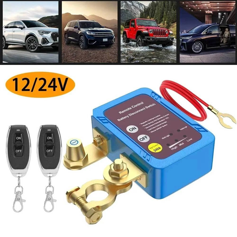 Support Pan European：Wireless Remote Control Car Disconnect Switch Battery Disconnect Switch 12v 240A DE