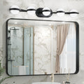 NEW SKU W1340P206793  35  Modern Minimalist Bathroom Vanity Light, LED 5 Bulb Crystal Sand Acrylic Shades, Wall Mounted Decorative Lighting Fixture, Suitable For Bathroom Vanity Mirror -Black