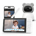 Tuya 5-Inch HD Baby Monitor Wireless WiFi Baby Camera with Remote PTZ Two-Way Audio Night Vision Motion Tuya APP Smart Baby Monitor