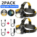 LED Headlamp Rechargeable Head Torch Zoom Headlight Lamp Powerful Flashlight Fishling Driving Camping Light With 3...