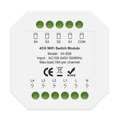 IH S09 1-4CH 16A WiFi Smart Switch Module Support Timing Function for Home Automation Tuya Smart Life APP Voice Control Works with Alexa Google Home