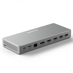 Blueendless HD1601 16-in-1 Type-C Docking Station with USB2.0 USB3.2 PD100W DP/HD Gigabit Port 3.5mm Audio SD&TF3.0 PC Multiports Splitter Adapter