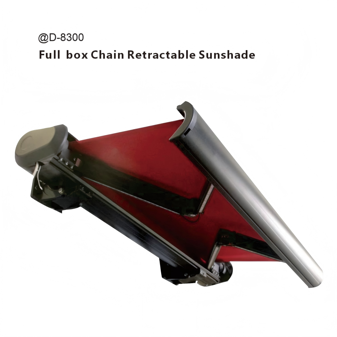 D8300 Full Box Retractable Awning 2-6m & 1.5-3m Heavy Duty Motorized Patio Canopy With LED Light Remote Smart Rain...