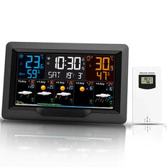 Tuya WiFi Weather Station Color Screen Indoor Outdoor Temperature Humidity Monitor Multifunctional Weather Alarm Clock Real-Time Weather Updates Smart Home Device