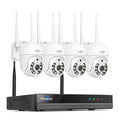 Hiseeu 3MP WiFi Camera Set Wireless PTZ Cam Auto Tracking Motion Detection Two w