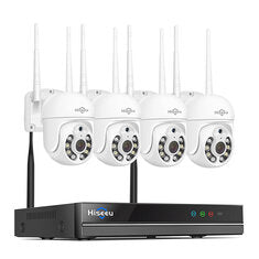 Hiseeu 3MP WiFi Camera Set Wireless PTZ Cam Auto Tracking Motion Detection Two w