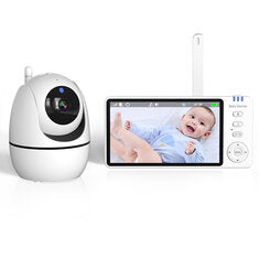 ABM501 5-Inch Baby Monitor 720P Video Camera with PTZ Two Way Audio Night Vision Temperature Sensor 300m Range VOXLullabies Home Baby Surveillance Set
