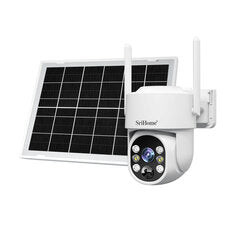 SriHome DH005 4MP Wireless Solar Security Camera PTZ AI Human Tracking Night Vision 5200mAh 2 Way Audio IP66 Waterproof Home Surveillance Cameras