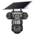 V380 4G 6MP Solar Security Camera 3-Lens System Dual-Charging Night Vision Motion Alerts 4G European Version Security Camera