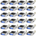 Driveway Lights 24-Pack, Solar Driveway Lights With Switch Button, Solar Deck Lights Waterproof, Wireless Dock Lights 6 LEDs For Path Warning Garden Walkway Sidewalk Steps, LED Bright Blue