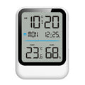 8007C Multifunctional Digital Alarm Clock with Large LCD Display Temperature Humidity Monitor Alarm Clock Calendar for Bedroom Office Home Use