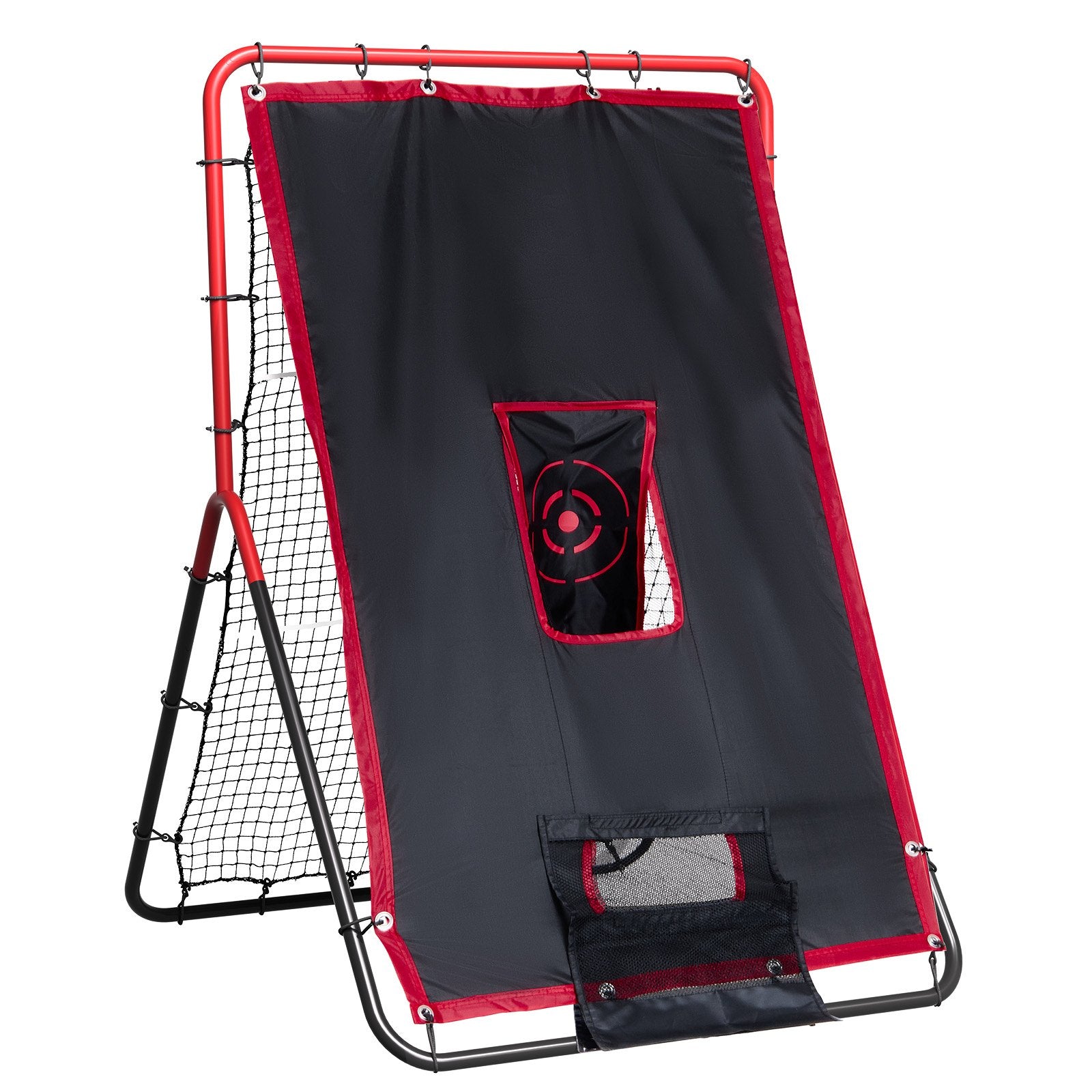 Baseball And Softball Rebounder Net, 3.5 X 4.5 Ft 2-in-1 Switch Hitter Pitch Trainer, PitchBack Baseball Pitching Return Trainer Nest, Bounce Back Net For Fielding/Throwing Practice
