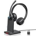 2.4G Wireless Headset bluetooth Headphone 40mm Driver HiFi Sound ENC Mic Call Noise Cancelling 36H Runtime On-ear Headphones with Charging Dock