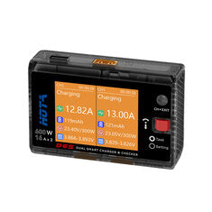 HOTA D6S DC 600W 16A*2 Dual Channel 6S Lithium Battery Balanced Charger for LiPo / LiHV / LiFe / Lilon / Li-ion / NiCd / NiMH / PB Packs