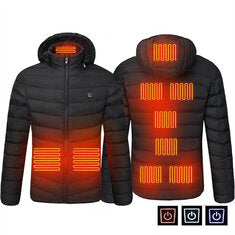 TENGOO 9 Zones Smart Electric Heated Jacket - 60s Fast Heating, USB Charging, Warm Outdoors Sports Thermal Coat Clothing Cotton Jacket
