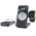Bakeey QI2 Certified 3 in 1 Foldable 15W Magnetic Wireless Charger 10000mAh Fast Charging Station Portable Power Bank Battery Pack for iPhone 16 15 14
