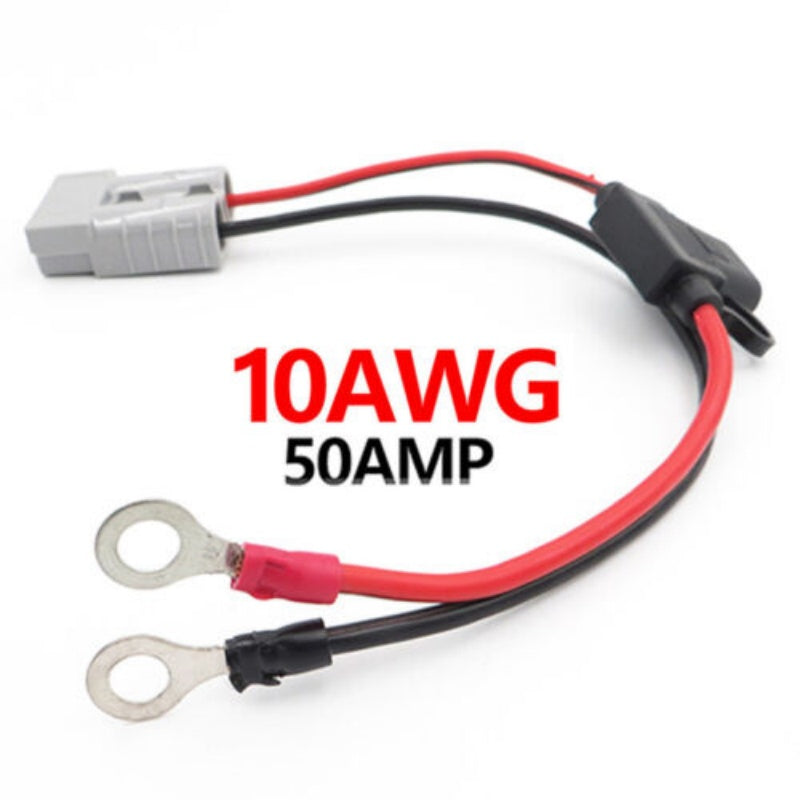 FUSED Anderson Lead 50amp 10AWG Plug Connector Double Cable Lead 300 Mm AU