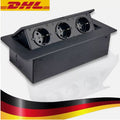 Support Pan European：3-IN-1 USB Built-in Socket Table Socket Kitchen Wall Recessed VDE BLACK DHL