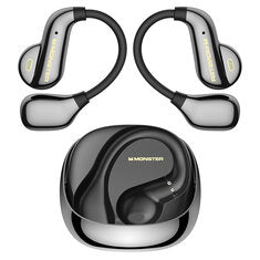 Monster AC390 TWS Earbuds Wireless bluetooth 6.0 Earphone 13mm PU Titanium Composite Diaphragm IPX5 Waterproof Touch Control Earhooks Sports Headphones