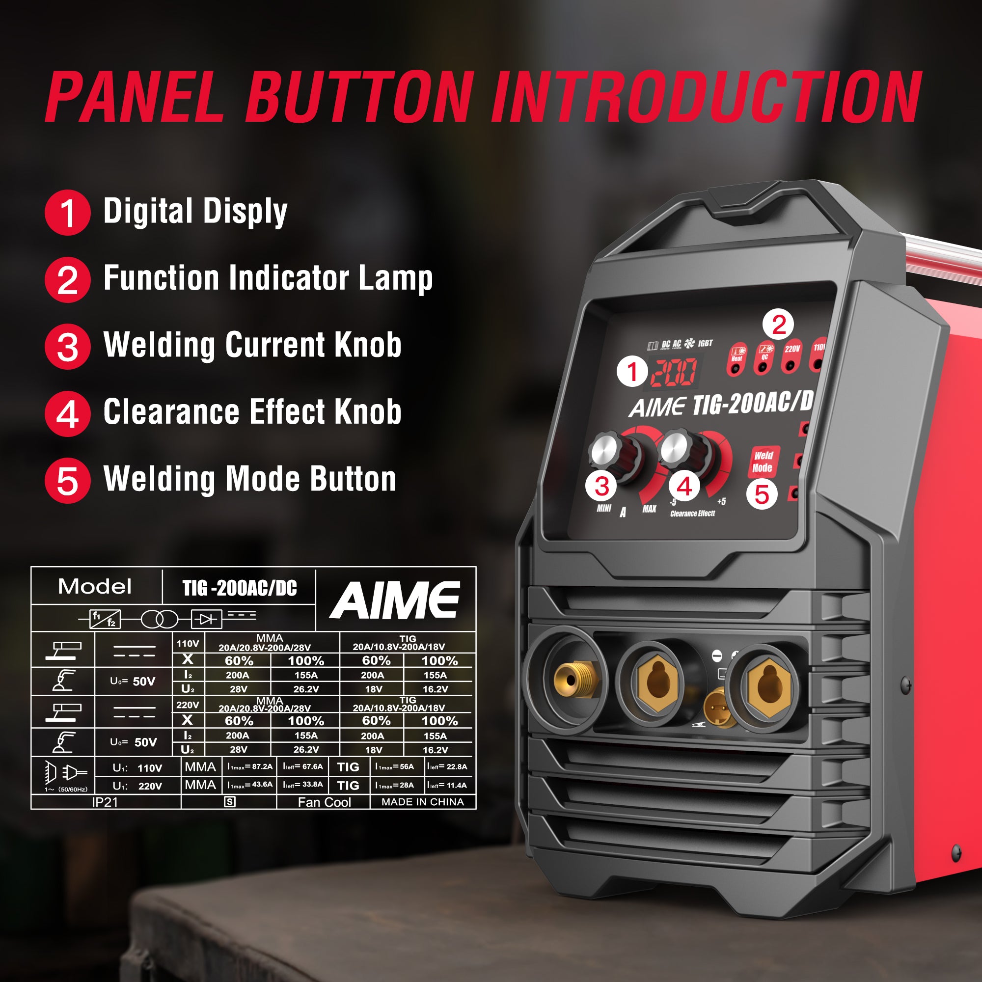 ACDC Pulse TIG Welder, 200A Welder, Rod Welding MMA TIG Welding, Dual Voltage LCD Display, IGBT Inverter,...