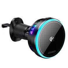Essager T13 QI2.2 Magnetic Wireless Car Charger 25W Fast Charging Station for iPhone 17 16 15 MacSafe RGB Car Phone Holder Stand