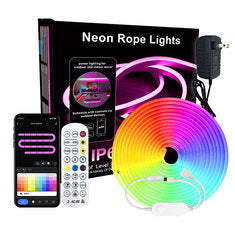 5m 10m Smart Neon Strip RGB LED Neon Light Strip Kit IP67 Waterproof 24V 12W or