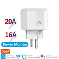 Tuya 16 or 20A Smart WiFi Switch EU Plug Intelligent Power Monitor Voice Control