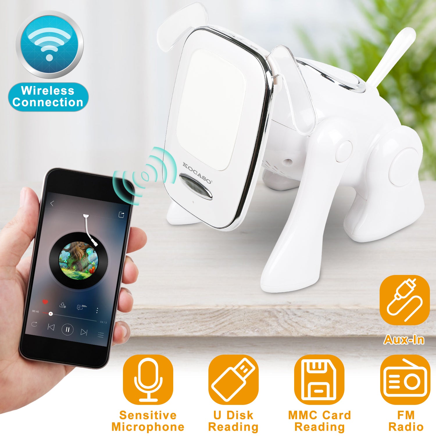 Puppy Dog Wireless Speaker Portable Mini Music Player Stereo Cute Animal Speaker With Built-In Mic FM Radio Stereo...