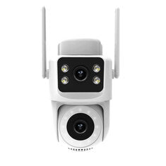 MOES WiFi Tuya IP Camera 8MP HD Dual Lens Smart Security Camera 300 Pan 90 Tilt Color Night Vision Motion Alerts Waterproof Two-Way Audio Wireless Surveillance