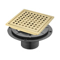 6 Inch Square Shower Drain With Removable Square Patterned Grate, 304 Stainless Steel With Flange And Hair Strainer,...
