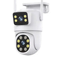 4MP Dual Lens Tuya Wifi Camera PTZ Outdoor 4K Wireless Dual Screen Security Camera Auto Tracking Monitoring Video Surveillance EU Plug