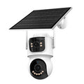 ICSEE Solar 4MP 6X Zoom WiFi IP Camera AOV Mode HD Surveillance 24/7 Recording Wireless 2MP+2MP Dual Lens Security Solar Powered Waterproof Night Vision Camera