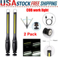 LED USB Rechargeable Work Light Magnetic Flashlight Flexible Cordless Torch Automotive Inspection Emergency Light 2 PACK