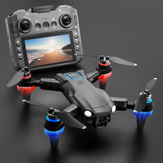 WLRC M9 WiFi FPV with 12.5cm LCD Screen Controller HD Dual Camera Servo Gimbal Optical Flow Positioning Brushless Foldable RC Drone Quadcopter RTF