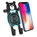 MANMOO BEAR X8 Car QI Air Vent Wireless Phone Charger Holder Silicon Gel Mount for iPhone XS