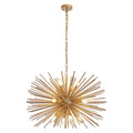 29 Mid-Century Modern 12-Light Starburst Chandelier   Gold Sputnik Pendant Light Fixture For Living Room, Dining Room, Or Foyer  Bulb Not Included