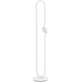 LED Floor Lamp, Dimmable Floor Standing Lamp With Glass Night Light, Foot Switch For Living Room, Bedroom, Office, White