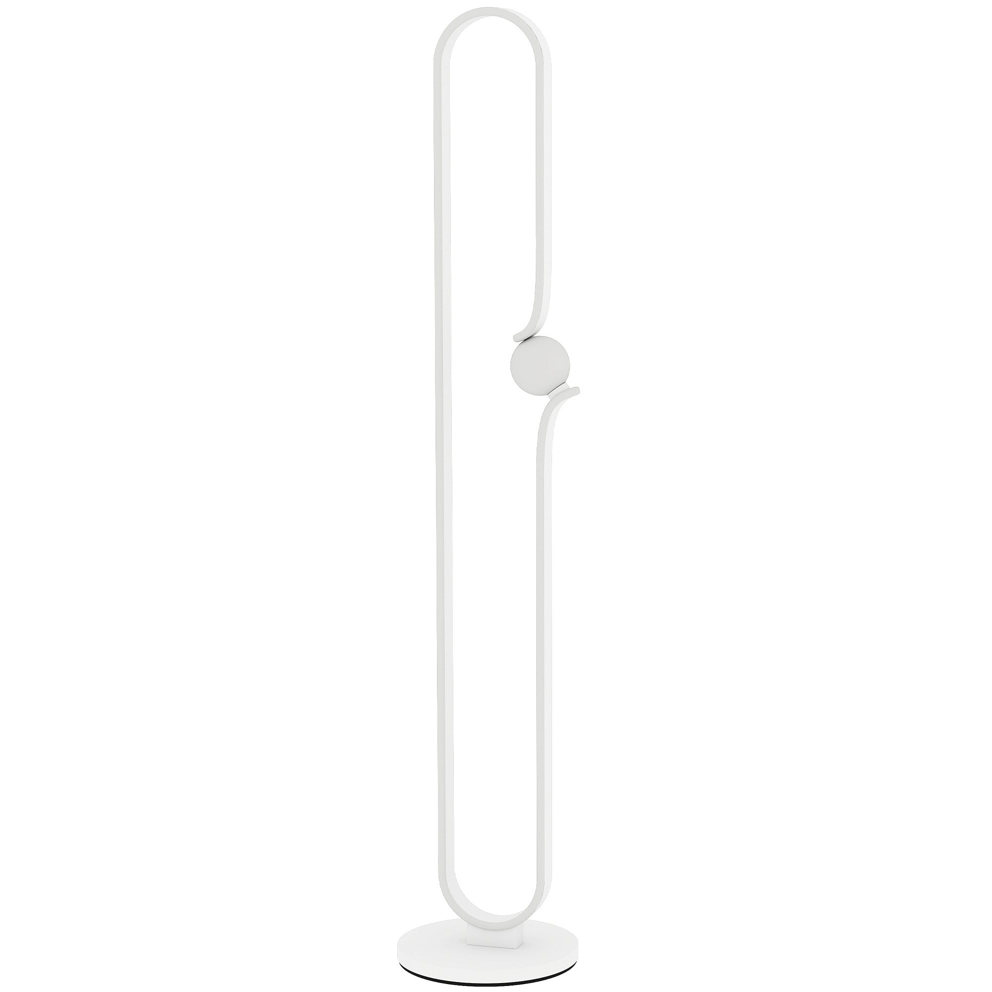 LED Floor Lamp, Dimmable Floor Standing Lamp With Glass Night Light, Foot Switch For Living Room, Bedroom, Office, White
