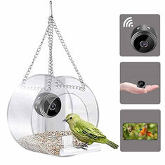 ZANLURE Smart Identify Bird Feeder Camera 1080P HD Video Recording Outdoor Hanging Real-time Monitoring Bird Feeder WiFi Connection Pet Feeding Cage