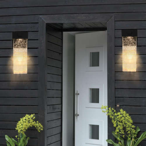 Outdoor Waterproof Transparent LED Crystal Wall Light Supports Many Types Of Bulb-2 Packs With Light Sensitivity...