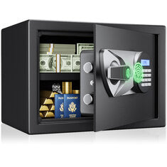 SF0602 H25 Biometric Fingerprint Safe 0.8 Cu.Ft. Security Box with Alarm System Quick Access Steel Cabinet for Home Office Money Valuables